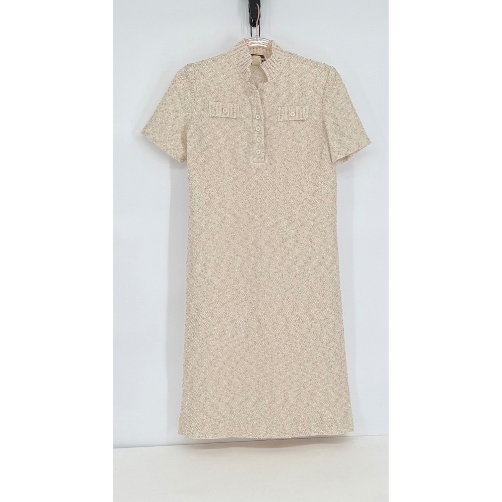 Le Petite Division of Leslie Fay Womens Vintage Knit Dress‎ Short Sleeve Ivory